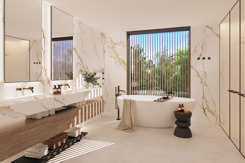 Tiara Holidays - Sani Asterias - two bedroom grand residence balcony beach front bathroom
